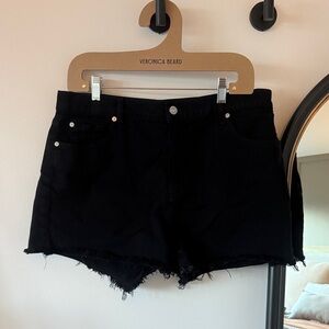 7 For All Mankind Black Jean Shorts